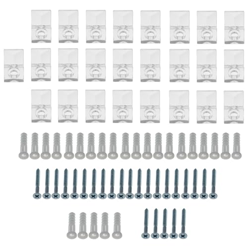 Image of TAODAN 25PCS 21mm Mirror Fixing Clip with Screws Transparent Plastic Mirror Clip Glass Fixing Clip Mirror Holder Clip Kit for Hanging Picture Frame Photographs Painting