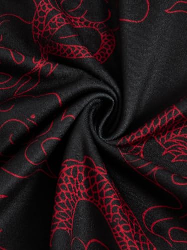Image of SOLY HUX Women's Chinese Cheongsam Short Sleeve Dragon Print Mini Dress | Bodycon, Evening Dresses