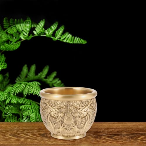 Cuenco de latón dorado SWOOMEY para decoración de escritorio y mesa de centro elegante 8