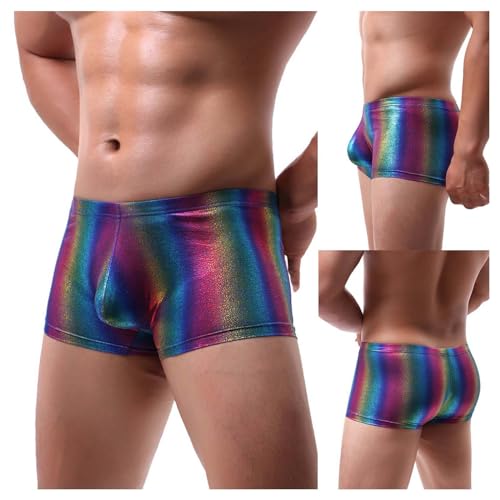 Men's Boxer Briefs Underwear Shiny Rainbow Underwear Bikini Swimsuit Boxer Brief Mini Trunks Underpant2