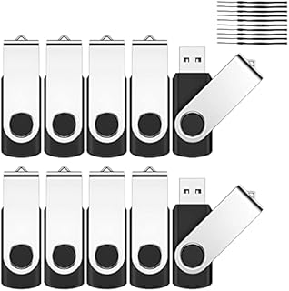 Memory Stick,2GB USB Stick 10 Pack,JEVDES USB 2.0 Flash Drive,Pen Drive Swivel Design, Thumb Drive for Data Stick Jump Drive with LED Light (Blue)