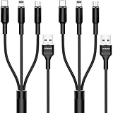 【Flexibel & Langlebig】: Material aus verstärktem Aluminiumlegierung Stecker, robust und verbesserte Haltbarkeit; Nylon geflochten Kabel, erhöhte Flexibilität und leicht zu biegen, verhindert Kabelbruch oder Beschädigungen.