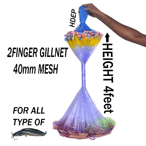 Image of PURKAIT Fishnet 2 Finger 40mm GILLNET MUD Sinker, Height 3F, UP Lenght 45F, Down Lenght 90F.