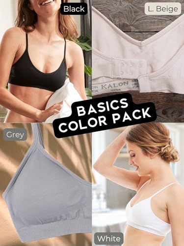 Image of Kalon Women's 4 Pack Demi Padded Bralette Wireless Comfortable Bra