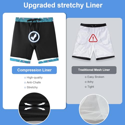 DEOLAX Mens Swim Trunks 7 Inch Inseam Summer Dry Fit Swimming Trunks Board Shorts Lightweight Workout Mens Bathing Suit3