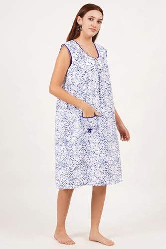 Image of Breezly Woman's Long Short Calf Length Pure Cotton Nighty