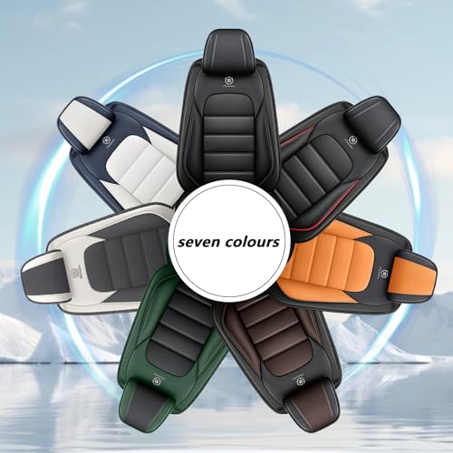 Image of Car Seat Covers for Ford F-150 F-250 F-350 XL XLT STX Lariat King Ranch Platinum Raptor Seat Covers 2007-2026, Waterproof Seat Protectors(Standard 2 Seats /Black&Red)