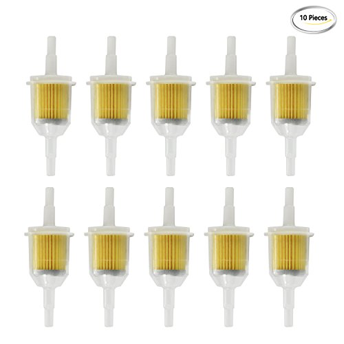 QUWEI Gas Inline Fuel Filters for Kawasaki Kohler Briggs & Stratton Small Engine 1/4 Inch X 5/16 Inch 10 Pack