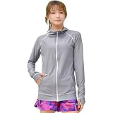 [Teddy] UPF50+ ラッシュガード レディース 長袖 水着素材 紫外線対策 UVカット 水陸両用 rashguard002 (グレー, M)