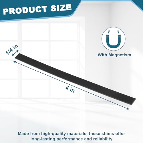 Image of 4 inch x1 /4 inch Magnetic Hinge Shims for Commercial /Residence Hinge Adjustments Door Repairs Prop Damage Sagging Hinges,Pack Contains 50 shims