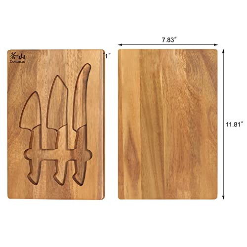 Cangshan 1027327 3-Piece Olive Wood Cheese Knife Set with Acacia Cheese Board - Image 5