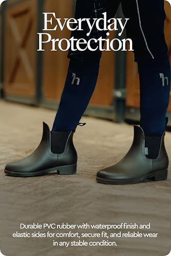 Image of HORZE Bonn Kids Rubber Horse Riding Boots, Waterproof Paddock Shoes | Kids Riding Boots for Girls and Boys, Comfortable Equestrian Boots, Strong Grip for Lessons, Daily Stable Activities, Show