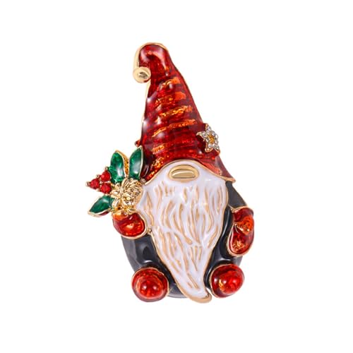 FEYLIE Weihnachts-Brosche, Weihnachts-Brosche, Weihnachts-Brosche, Kristall, Emaille, schönes Weihnachtsschmuckgeschenk für Weihnachten, Urlaub, Party, Feier
