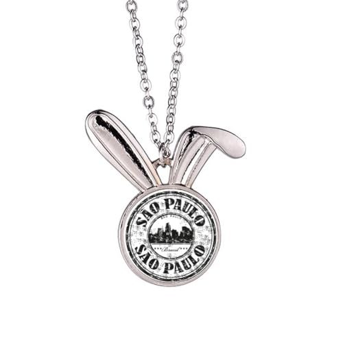 Collier lapin Painting Slogan Brésil pour look bohème chic