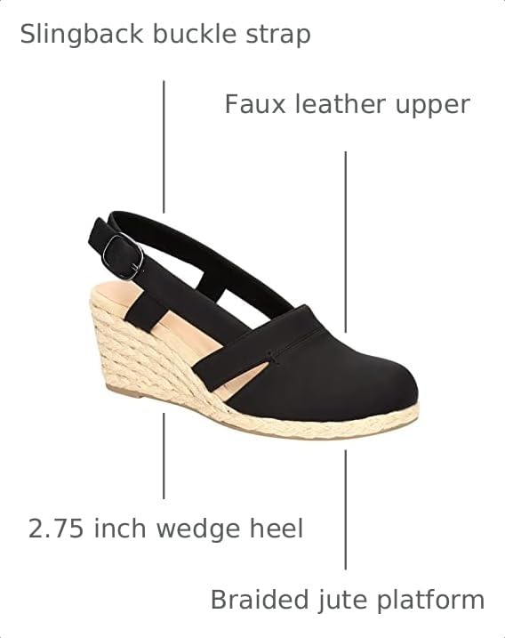 Image of Juliet Holy Womens Wedges Sandals Platform Espadrilles Slingback Closed-toe Clogs Sandals