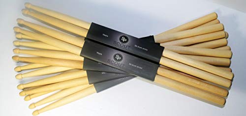 Scout Products 5A Drumsticks, 8 Pairs, Maple