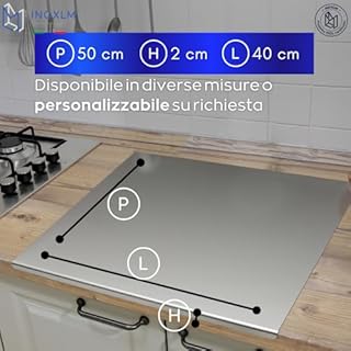 INOXLM Tagliere Spianatoia per impastare Piano da Lavoro in Acciaio Inox Varie Misure per Cucina per Bar per Ristorante per impastare (40x50 Piega 2 cm)