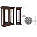 Design Toscano BN2430 Country Tuscan Wall Curio Display and Storage Cabinet, 26 Inches Tall, Wood Case with Glass Shelves and Doors and a Mirrored Back, Walnut Brown Finish