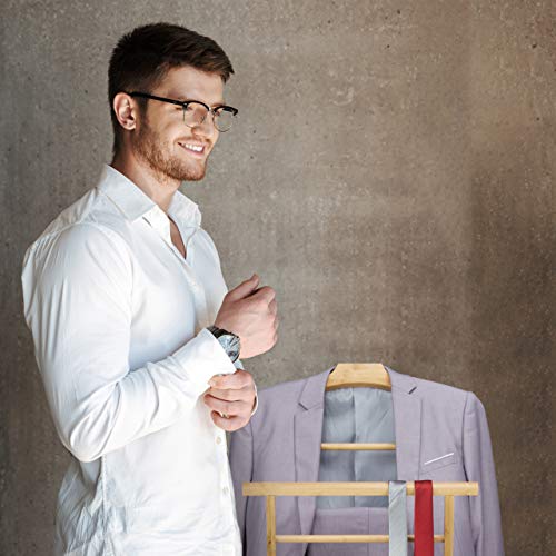 Relaxdays Stummer Diener, Bambus, klappbar, für Bad & Schlafzimmer, Herren & Damen, Herrendiener HBT 110x47x38 cm, natur