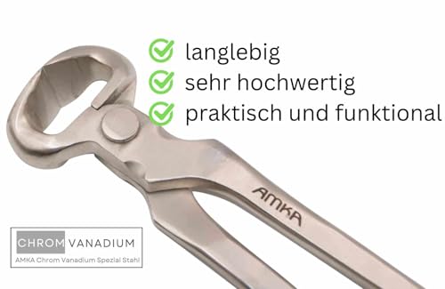 AMKA Hufschneidezange CV mit schrägen Spezialbacken aus Chrome Vanadium Stahl