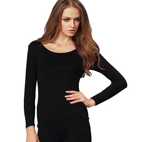 Liang Rou Women's Scoop Neck Long Sleeve Ultrathin Modal Thermal Underwear Shirt/Top