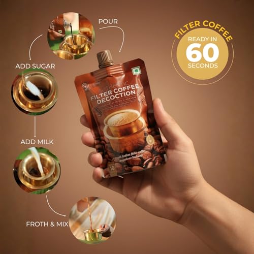 Image of MADCAF's Ready-to-Use Liquid Filter Coffee Decoction - Instantly Delicious with Just Milk and Sugar | 100ml Each - Pack of 4 (Packaging Design May Vary)