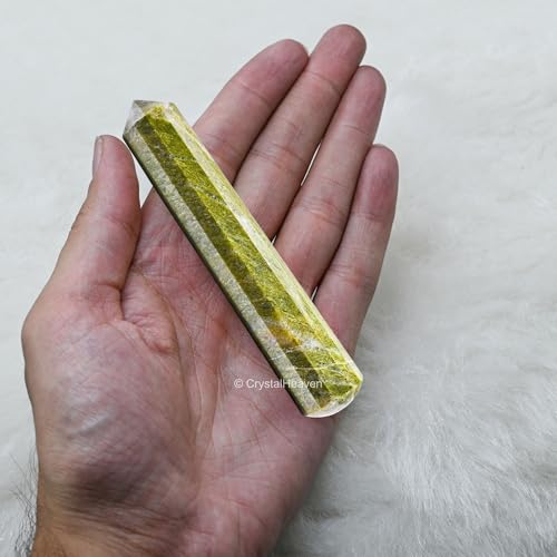 Image of Vesuvianite Crystal Wand - Pointed Crystal Wand for Energy Healing, Chakra Balancing, Meditation and Home Decor - Crystals and Healing Stones for Gift