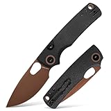 Vosteed Porcupine - EDC Pocket Knife, 2.99’’ 14C28N Steel Rose Gold Blade, Top Liner Lock Micarta Handle - Lightweight Folding knives with Clip for Men & Women Camping Outdoor-A2602