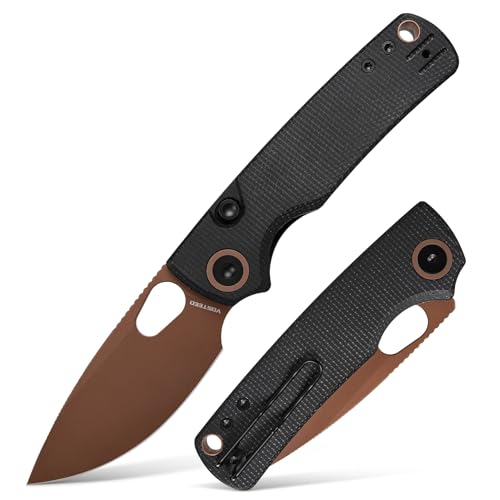 Vosteed Porcupine - EDC Pocket Knife, 2.99’’ 14C28N Steel Rose Gold Blade, Top Liner Lock Micarta Handle - Lightweight Folding knives with Clip for Men & Women Camping Outdoor-A2602