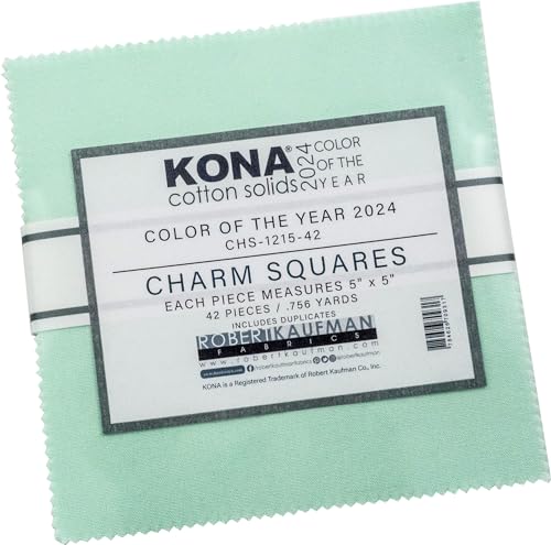 Kona Cotton Solids Color of The Year 2024 Julep 42 5" Charm Squares Robert Kaufman CHS-1215-42