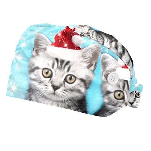 Casquettes de travail respirantes avec motif chat pour retenir les cheveux