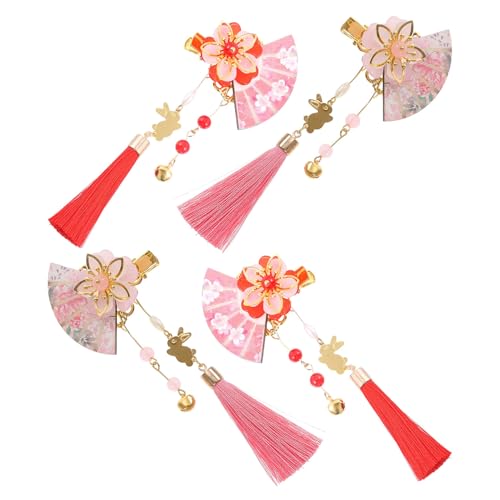 Pinzas el pelo estilo japonés set de 4 piezas con flores regalo ideal de bodas