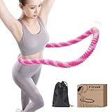 FITSOK 【新登場】ソフトフラフープ 静音 フラフープ ダイエット 人気 スプリングフラフープ ソフト全包み腰保護 収納簡単 ウエスト/背中/脚/胸エクササイズ 室内/屋外用 男女兼用