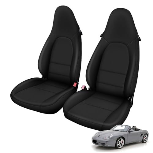 SAPUBK Custom-Fit Front Seat Covers Replace for 1997-2004 Porsche Boxster 911/996/986, Driver and Passenger Premium Leather with Composite Soft Foam Lining Seat Cover