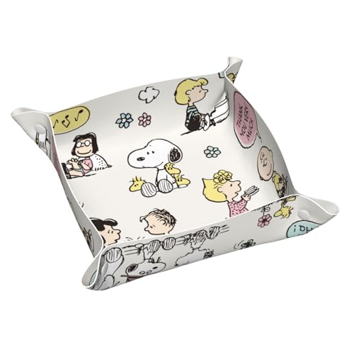 スヌーヒ?ー レザートレイ 卓上トレイ トレー ジュエリートレイ 鍵置き 雑貨 小物入れ アクセサリー 小物 卓上 軽量 Puレザー