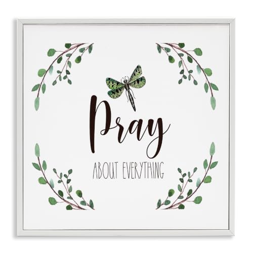 Dragonfly Laurel Branch Prayer, 17 x 17 Inch Framed Giclée Print