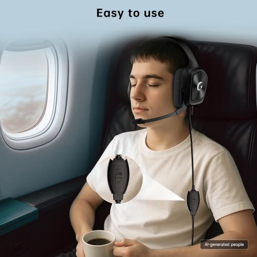 Image of AOC Wired Gaming Headset for PS5, Xbox, PC, HD Mic, Stereo Bass, 79in Cable