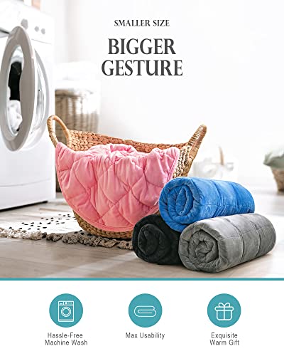 Weighted Blanket 7Lbs For Adults, Cottonblue Weighted Lap Blanket Adults, 29'' X 24'' Small Weighted Blankets For Travel, Sleeping & Calming, Machine Washable Weighted Lap Pad, Black (Black-242907) #TOP6