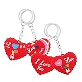 [DONFAMDS] 柔らかいシリコン製ハート型キーチェーン吊り下げ飾り バッグチャーム 鍵用アクセサリー バレンタインや七夕の に適したロマンチ