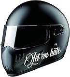 STICKY DUDE 2 Pieces Let 'em Hate White Motorcycle Black Helmet Sticker Biker Rider | 7x2inch