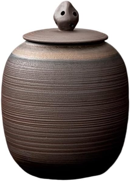 SONGCHAO Sugar Jar Ceramic Tea Cans Large One Pound Storage Retro Household Sealed Pu'er Porcelain Tea Canister