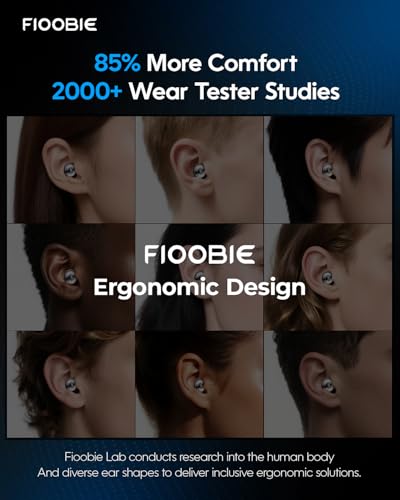 Fioobie Ohrstöpsel zum Schlafen - Lab-zert. Noise Cancelling Ohrstöpsel für Fokus, Reisen, Sensitivität | Komfort-Silikon wiederverwendbar | 46 dB Gehörschutz