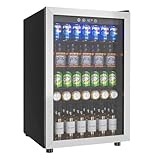 Icyglee 4.5 Cu.ft Beverage Refrigerator Cooler, 145 Can Mini Fridge with Digital Temperature Display for Soda Beer Wine, Freestanding beverage...