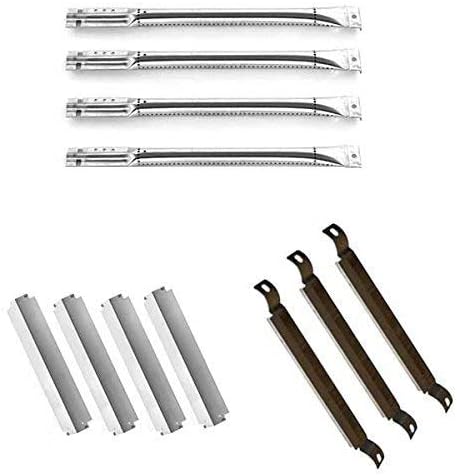Repair Kit for Charbroil 463248208, 463268107, 466248208 BBQ Gas Grill Includes 4 Stainless Steel Burner, 4 Stainless Steel Heat Plate and 3 Crossover Tubes