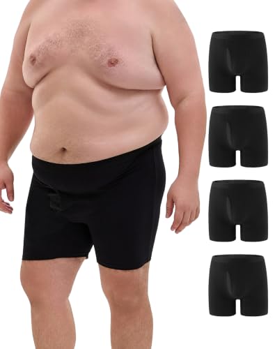 Calzoncillos bóxer de algodón para hombre en tallas grandes XL a 5XL con abertura pack de 4