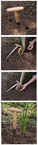 Gardtech Stainless Steel Dibber Hand Tools Traditional Garden Hand Dibber with Light Weight Wooden Handle