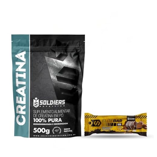 Kit: Creatina 500g + Barrinha Elitebar Pão de Mel 10g Soldiers Nutrition