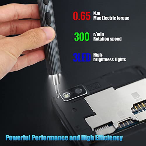 Mini Electric Screwdriver, [Upgraded Rechargeable] Homtronics 39 In 1 Cordless Power Small Precision Screwdriver Set With 30 Magnetic Bits, Repair Tool Kit With Led Light For Phone Laptop Watch #TOP1