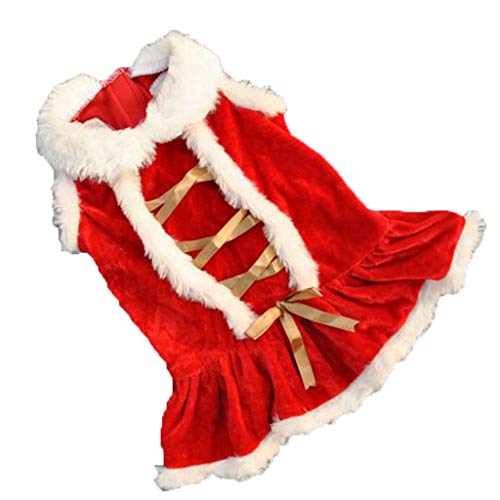 Dog Cheerleader Outfit Design Christmas Santa Apparel Costumes Clothes Clothing Dog Doggy Pet Pet Clothes Dog Tutu Dresses For Large Dogs Girl (Red, Xs) #TOP22