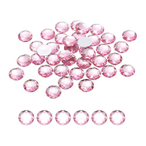 Image of MECCANIXITY Flat Back Round Acrylic Rhinestones,20mm Light Pink Flatback Crystal Rhinestones for Crafts Clothes Shoes DIY Decoration Gifts 50Pcs